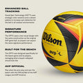 Wilson AVP OPTX Official Beach Volleyball Yellow Black Outdoor Game Ball