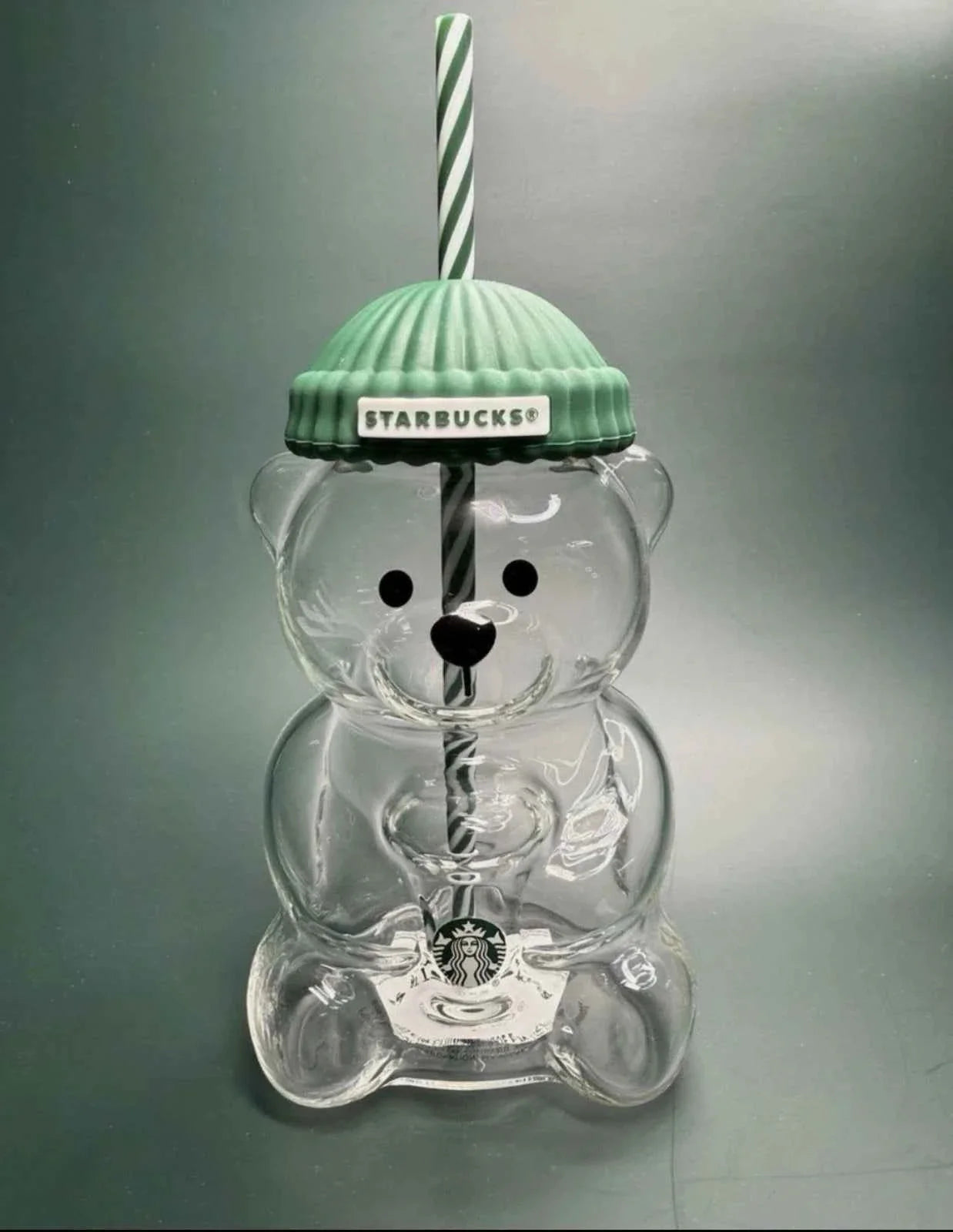 Starbucks 2025 Bearista BEAR Glass Jar Cold Cup Tumbler w/Straw Holiday Xmas